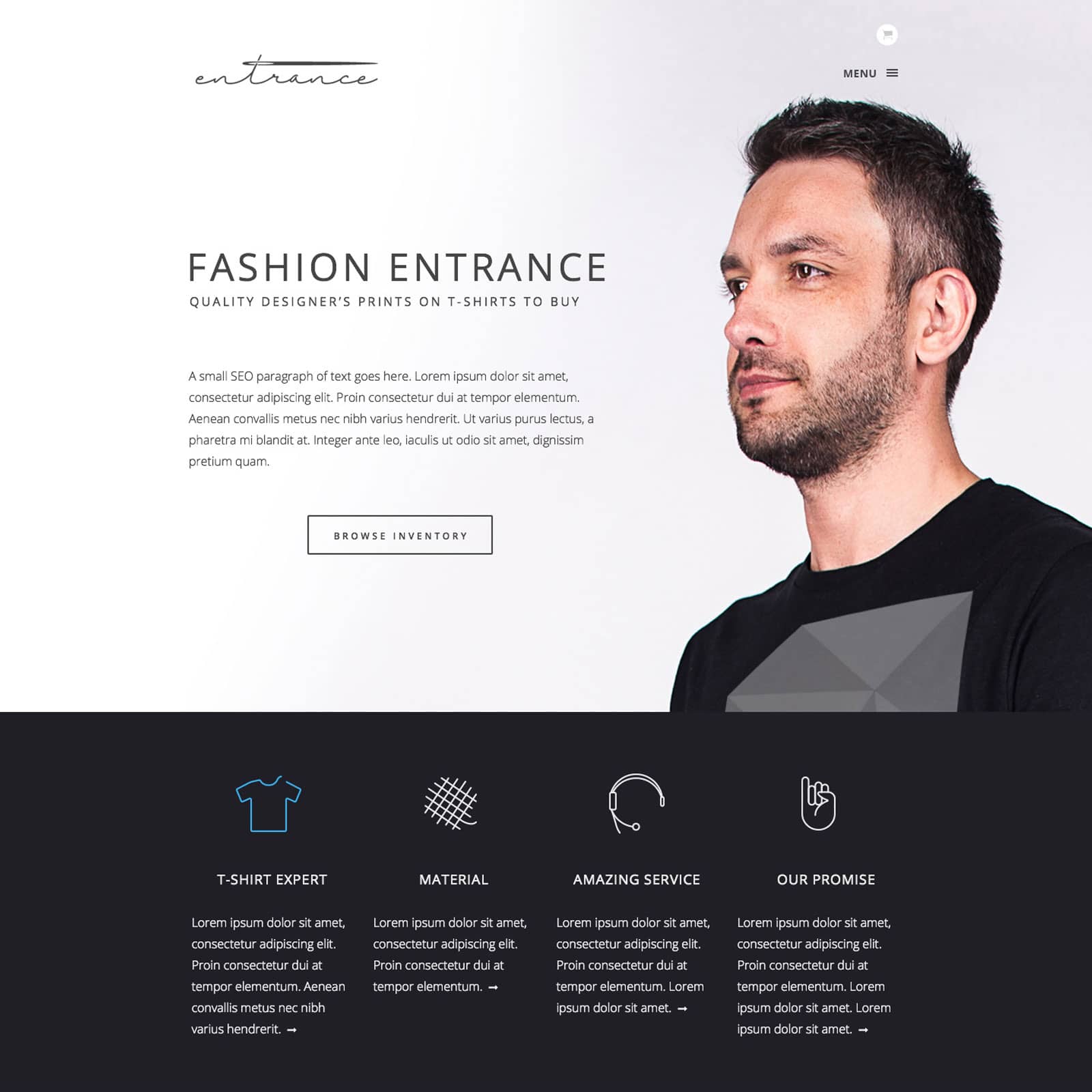 Web design for Fashion Entrance