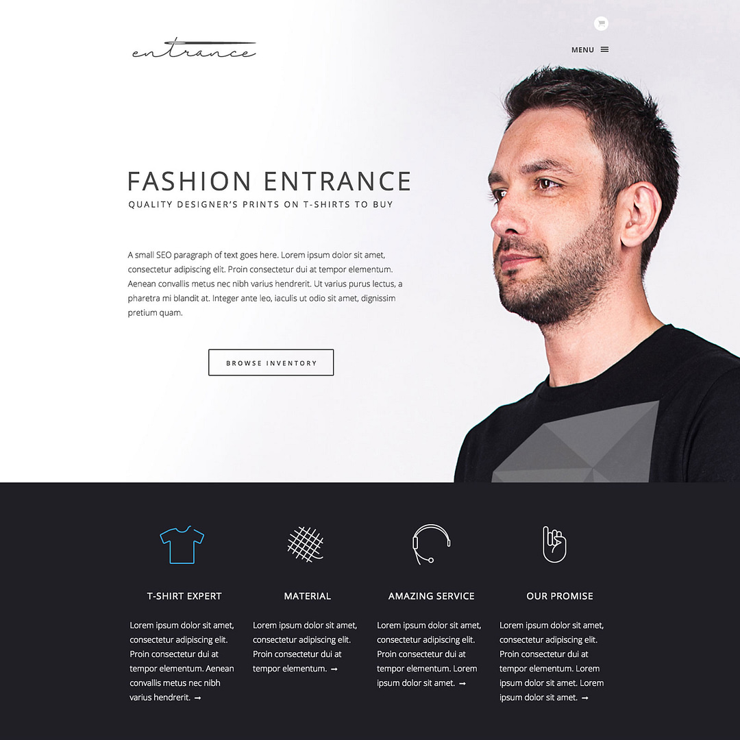 Web design for Fashion Entrance